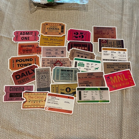 Other - 3/$10 NEW lot 25 vinyl stickers tickets concerts